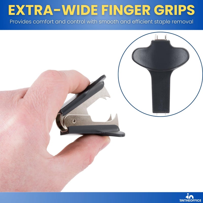 1InTheOffice Staple Remover, Claw Staple Remover, Staple Remover Tool, Black, 6 Pack - Image 3